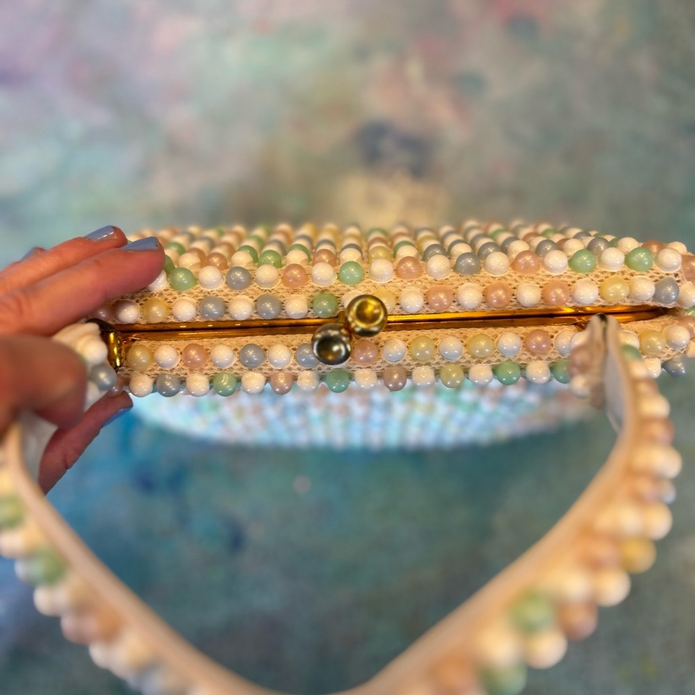 Mid Century Big Beaded Handbag - Picture 9 of 14